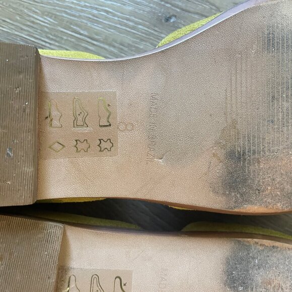 Madewell The Marisa D’Orsay Embossed Yellow Suede Flat Size 8 Fall - Picture 9 of 10